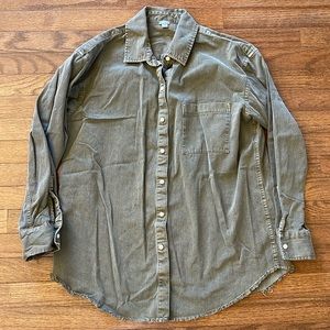 Olive aerie button oversized shirt size medium